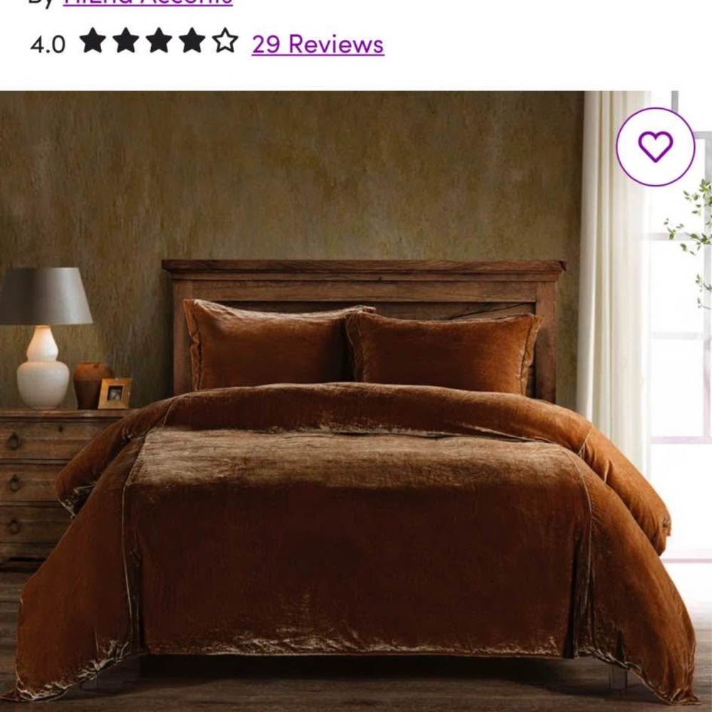 Elegant Velvet Comforter Set in Warm Brown